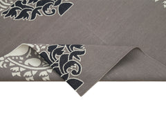 Geometric Duri Grey Geometric Cotton Wool Handmade Area Rug 3'7'' x 5'5''