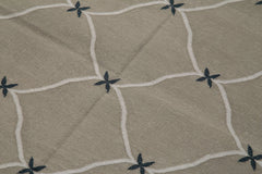 Duri Grey Geometric Cotton Wool Handmade Area Rug 3'7'' x 5'4''