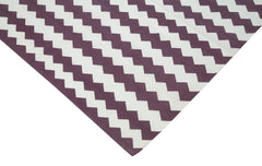 Geometric Duri Purple Geometric Cotton Wool Handmade Area Rug 8'0'' x 10'0''