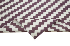 Geometric Duri Purple Geometric Cotton Wool Handmade Area Rug 8'0'' x 10'0''