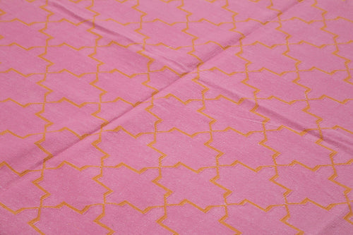 Geometric Duri Orange Geometric Cotton Wool Handmade Area Rug 8'3'' x 9'10''