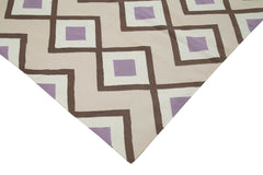 Geometric Duri Beige Geometric Cotton Wool Handmade Area Rug 8'2'' x 10'1''