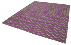 Geometric Duri Purple Geometric Cotton Wool Handmade Area Rug 8'0'' x 9'9''