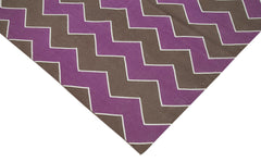 Geometric Duri Purple Geometric Cotton Wool Handmade Area Rug 8'0'' x 9'9''