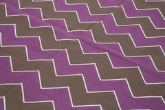 Geometric Duri Purple Geometric Cotton Wool Handmade Area Rug 8'0'' x 9'9''