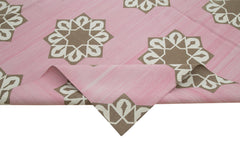 Geometric Duri Pink Geometric Cotton Wool Handmade Area Rug 8'2'' x 9'11''