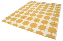 Geometric Duri White Geometric Cotton Wool Handmade Area Rug 7'10'' x 9'11''