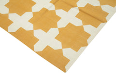 Geometric Duri White Geometric Cotton Wool Handmade Area Rug 7'10'' x 9'11''