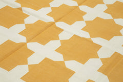 Geometric Duri White Geometric Cotton Wool Handmade Area Rug 7'10'' x 9'11''