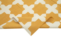 Geometric Duri White Geometric Cotton Wool Handmade Area Rug 7'10'' x 9'11''