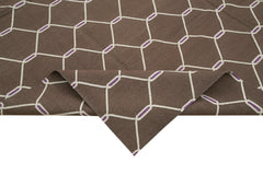 Geometric Duri Brown Geometric Cotton Wool Handmade Area Rug 8'2'' x 9'9''