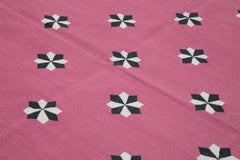 Geometric Duri Pink Geometric Cotton Wool Handmade Area Rug 8'0'' x 9'10''