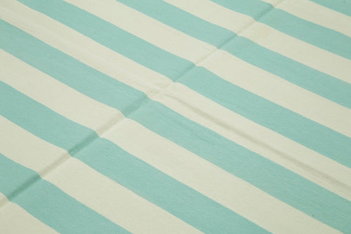 Geometric Duri Turquoise Geometric Cotton Wool Handmade Area Rug 7'10'' x 10'1''