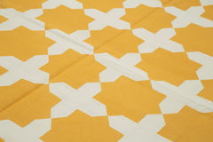 Geometric Duri Yellow Geometric Cotton Wool Handmade Area Rug 8'3'' x 9'10''