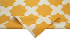 Geometric Duri Yellow Geometric Cotton Wool Handmade Area Rug 8'3'' x 9'10''