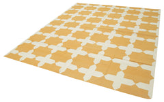 Geometric Duri Yellow Geometric Cotton Wool Handmade Area Rug 7'10'' x 9'7''