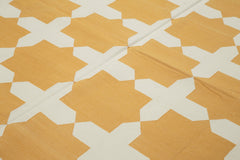 Geometric Duri Yellow Geometric Cotton Wool Handmade Area Rug 7'10'' x 9'7''