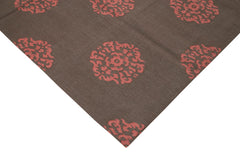Geometric Duri Brown Geometric Cotton Wool Handmade Area Rug 8'1'' x 9'10''