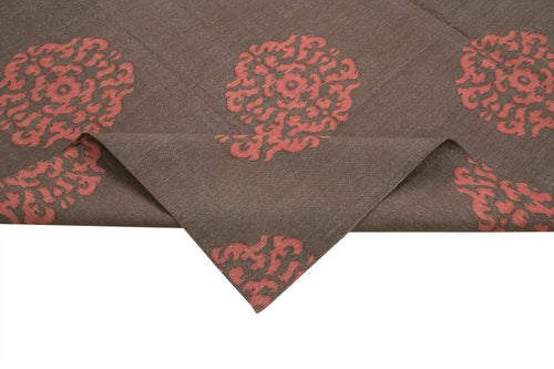 Geometric Duri Brown Geometric Cotton Wool Handmade Area Rug 8'1'' x 9'10''