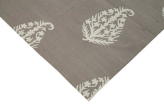 Geometric Duri Grey Geometric Cotton Wool Handmade Area Rug 8'1'' x 9'10''