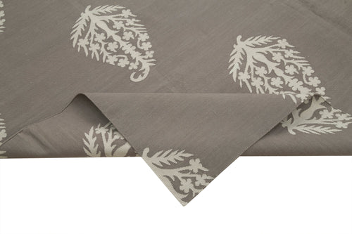 Geometric Duri Grey Geometric Cotton Wool Handmade Area Rug 8'1'' x 9'10''