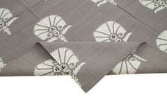 Geometric Duri Grey Geometric Cotton Wool Handmade Area Rug 8'2'' x 9'9''