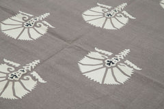 Geometric Duri Grey Geometric Cotton Wool Handmade Area Rug 8'3'' x 9'9''