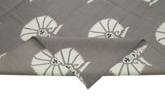 Geometric Duri Grey Geometric Cotton Wool Handmade Area Rug 8'3'' x 9'9''