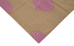 Geometric Duri Brown Geometric Cotton Wool Handmade Area Rug 8'0'' x 9'11''