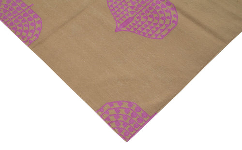 Geometric Duri Brown Geometric Cotton Wool Handmade Area Rug 8'0'' x 9'11''