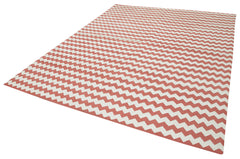 Geometric Duri Red Geometric Cotton Wool Handmade Area Rug 7'10'' x 9'10''
