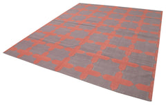 Geometric Duri Brown Geometric Cotton Wool Handmade Area Rug 8'3'' x 9'11''