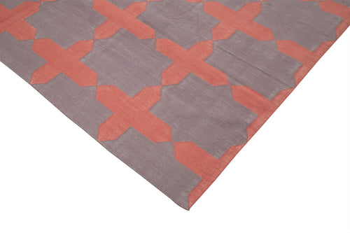 Geometric Duri Brown Geometric Cotton Wool Handmade Area Rug 8'3'' x 9'11''