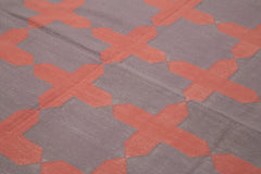 Geometric Duri Brown Geometric Cotton Wool Handmade Area Rug 8'3'' x 9'11''