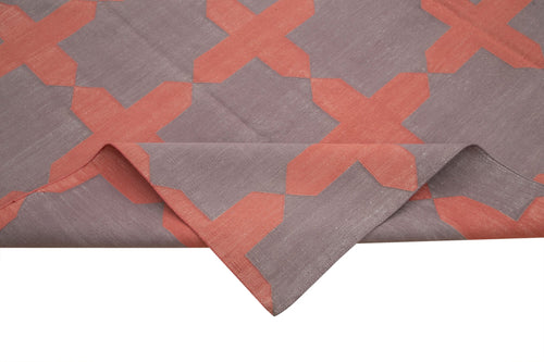 Geometric Duri Brown Geometric Cotton Wool Handmade Area Rug 8'3'' x 9'11''