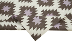 Geometric Duri Brown Geometric Cotton Wool Handmade Area Rug 8'1'' x 9'9''