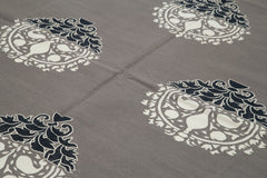 Geometric Duri Grey Geometric Cotton Wool Handmade Area Rug 8'0'' x 9'11''