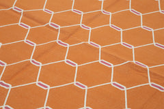 Geometric Duri Orange Geometric Cotton Wool Handmade Area Rug 8'1'' x 9'8''