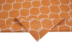 Geometric Duri Orange Geometric Cotton Wool Handmade Area Rug 8'1'' x 9'8''