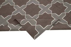 Geometric Duri Brown Geometric Cotton Wool Handmade Area Rug 8'0'' x 9'8''