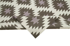 Geometric Duri Brown Geometric Cotton Wool Handmade Area Rug 7'11'' x 9'10''