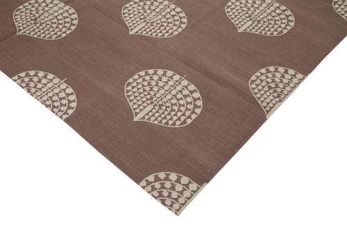 Geometric Duri Brown Geometric Cotton Wool Handmade Area Rug 8'0'' x 9'11''