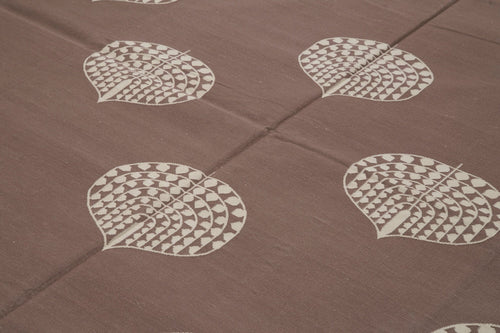 Geometric Duri Brown Geometric Cotton Wool Handmade Area Rug 8'0'' x 9'11''