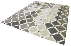 Geometric Duri Brown Geometric Cotton Wool Handmade Area Rug 7'10'' x 10'0''