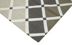 Geometric Duri Brown Geometric Cotton Wool Handmade Area Rug 7'10'' x 10'0''