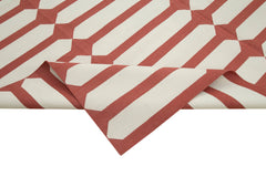 Geometric Duri Red Geometric Cotton Wool Handmade Area Rug 8'0'' x 9'10''