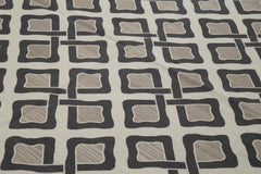 Geometric Duri Grey Geometric Cotton Wool Handmade Area Rug 8'1'' x 9'9''