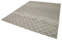 Geometric Duri Grey Geometric Cotton Wool Handmade Area Rug 8'2'' x 10'0''