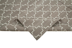 Geometric Duri Grey Geometric Cotton Wool Handmade Area Rug 8'2'' x 10'0''