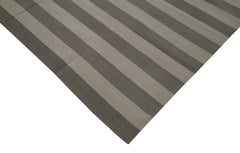 Geometric Duri Brown Geometric Cotton Wool Handmade Area Rug 8'0'' x 10'0''